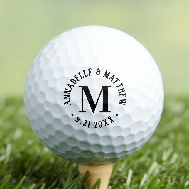Elegant Couple Wedding Monogram Golf Balls (Elegant Couple Wedding Monogram Golf Balls)