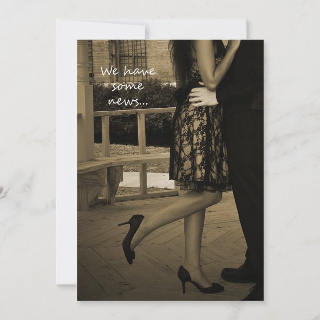 Elegant Couple's Elopement Announcement (Front)