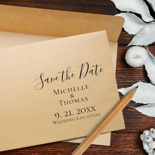 Elegant Couples Event Wedding Save the Date Rubber Stamp