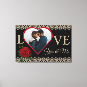 Elegant Couple's Love You & Me Stretched Canvas  Print