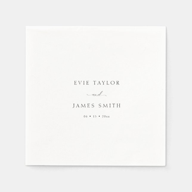 Elegant Couples Names Script Wedding Napkin (Front)