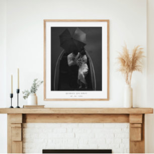 Elegant Couples Newlywed Custom Photo Wedding Poster