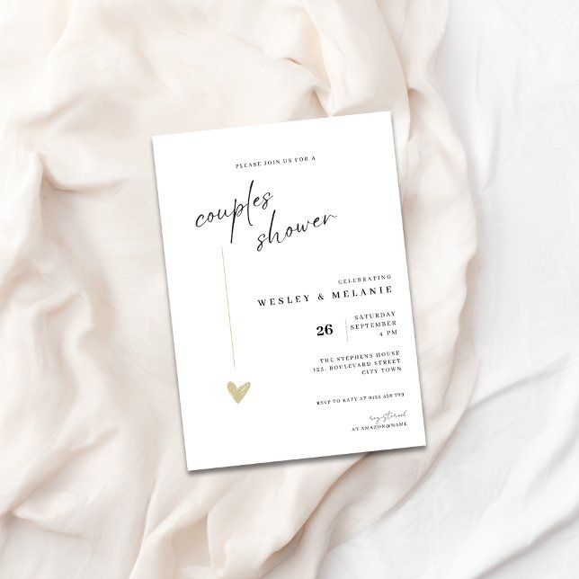 Elegant Couples Shower Calligraphy Typo Wedding  Invitation (Couples shower Elegant Wedding Invitation)