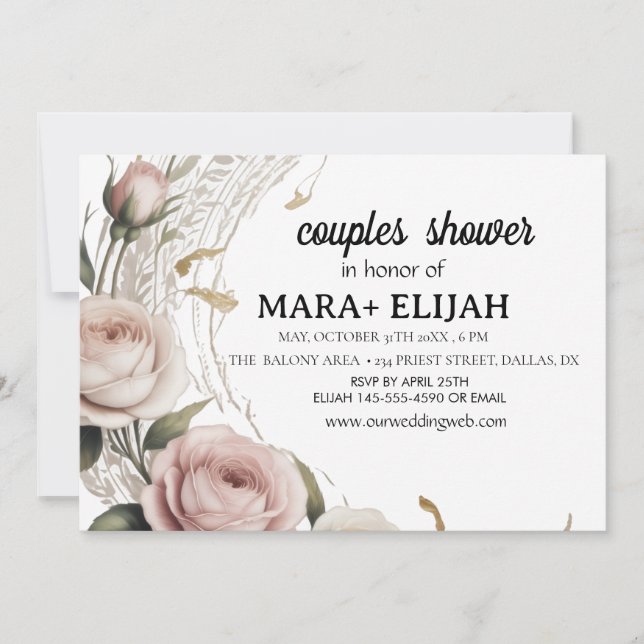 Elegant Couples  Shower Invitation (Front)