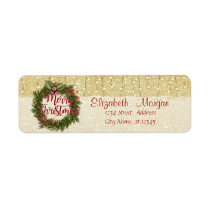 Élégant, Couronne de Noël, Glitterie d'or
