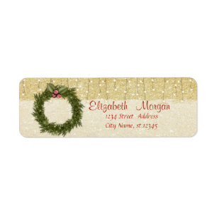 Élégant, Couronne de Noël, Glitterie d'or