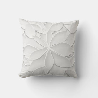 Elégant coussin à feuilles blanches