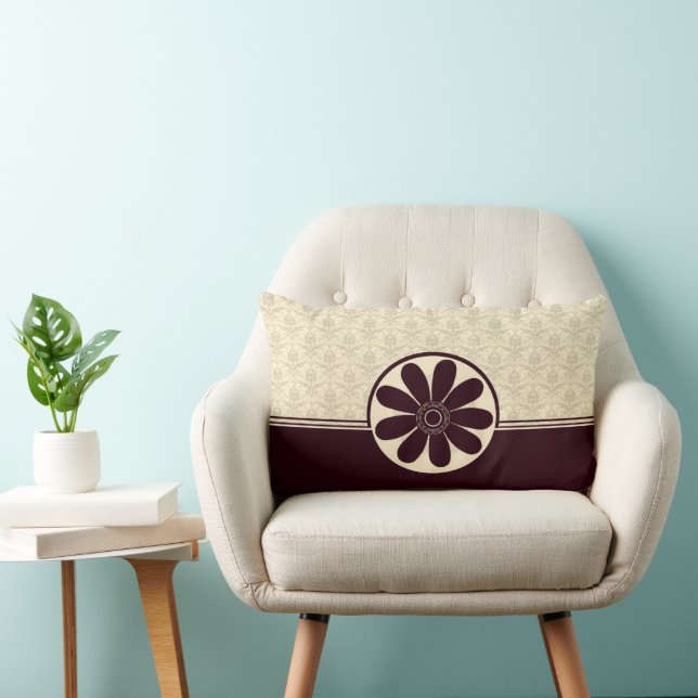 Élégant Coussin américain MoJo de bordeaux Damask (Chaise)