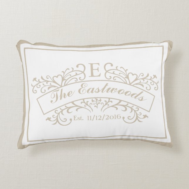 Élégant Coussin d'accent monographique (Devant)