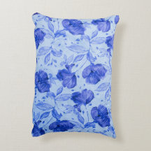 Elégant Coussin d'accentuation florale Bleu
