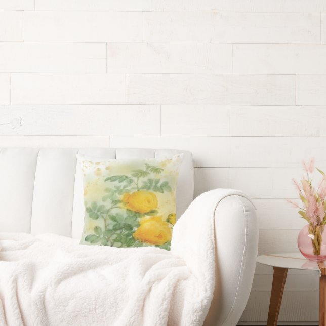 Elégant coussin d'aquarelle Rose (Canapé)