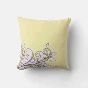 Élégant Coussin de design de torrents fleuris jaun