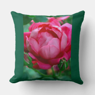 Élégant Coussin de Jet en Rose Florale Rose Clair