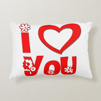 Élégant Coussin de Jet I Love You | Rouge Minimali