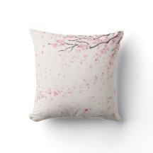 Élégant Coussin de Jeté de Fleur de Cerisier Rose
