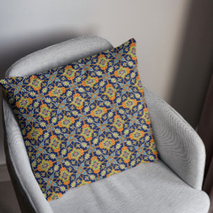 Élégant Coussin de MoJo américain orange bleu mari