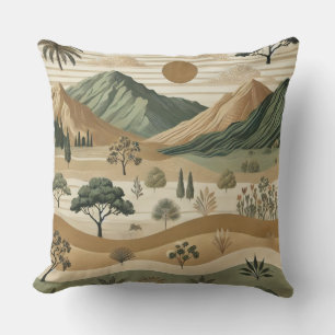 Elégant Coussin de paysage de montagne - Tons de t