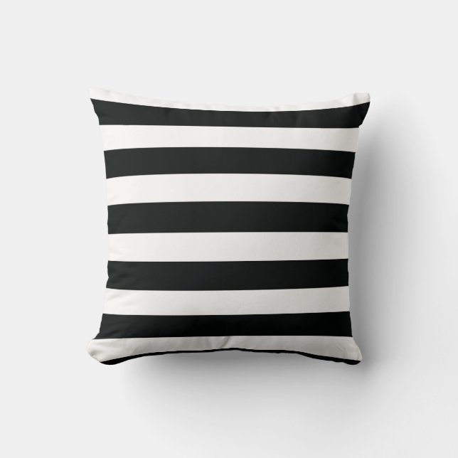 Elégant Coussin de revêtement noir et blanc (Recto)
