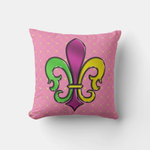 Élégant Coussin Design Fleur De Lis Coloré