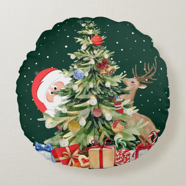 Élégant Coussin du Festival de Noël (Devant)