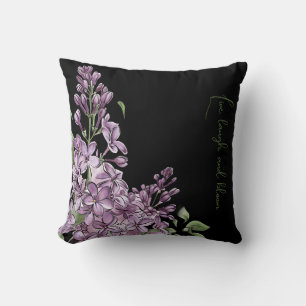 Élégant Coussin Floral Botanique de Lilas Violet p
