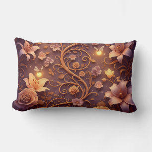 Elegant Coussin floral vintage féérique Lumbar Pillow