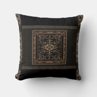 Élégant Coussin noir et bronze