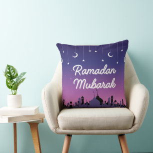 Élégant Coussin Ramadan Mubarak