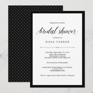 Elegant Couture Black and White Bridal Shower Invitation