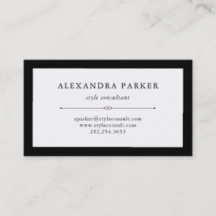 Elegant Couture Black and White Business Card