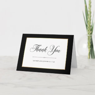 Elegant Couture   Black and White Thank You Card