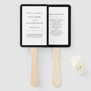 Elegant Couture   Black and White Wedding Hand Fan