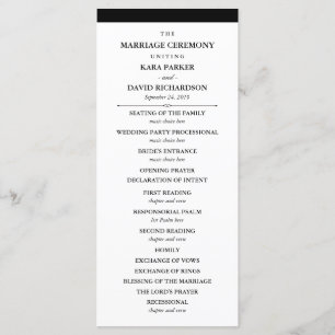 Elegant Couture   Black and White Wedding Program