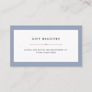 Elegant Couture Dusty Blue Gift Registry Insert