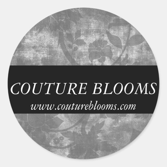 Elegant Couture Florist Business Sticker (Front)