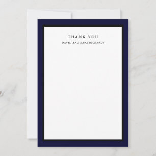 Elegant Couture   Navy Blue Thank You Card