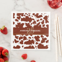 Elegant Cow Spots Print Farmer Wedding Anniversary