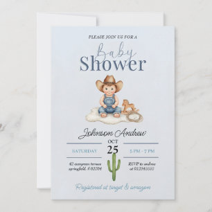 Elegant Cowboy Baby Shower Invitation