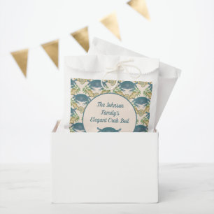 Elegant Crab Feast-Watercolor Blue Crabs, Seashell Favour Bag