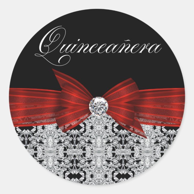 Elegant Cranberry Red Black Diamond Stickers (Front)