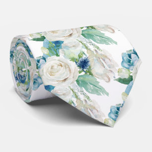 Élégant Cravate Rose blanc bleu WInter