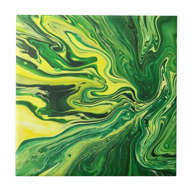 Elegant Crazy Agate 5 - Green Yellow Tile (Front)