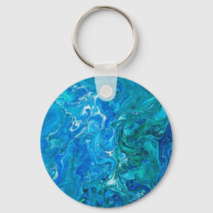 Elegant Crazy Lace Agate 2 - Blue Aqua Keychain