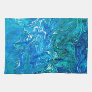 Elegant Crazy Lace Agate 2 - Blue Aqua Kitchen Towel