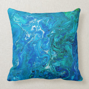 Elegant Crazy Lace Agate 2 - Blue Aqua Throw Pillow