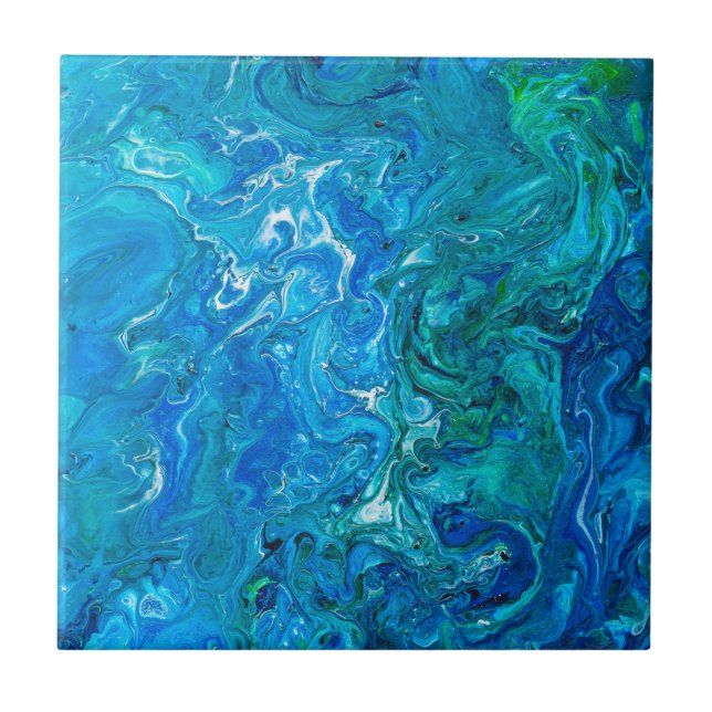 Elegant Crazy Lace Agate 2 - Blue Aqua Tile (Front)
