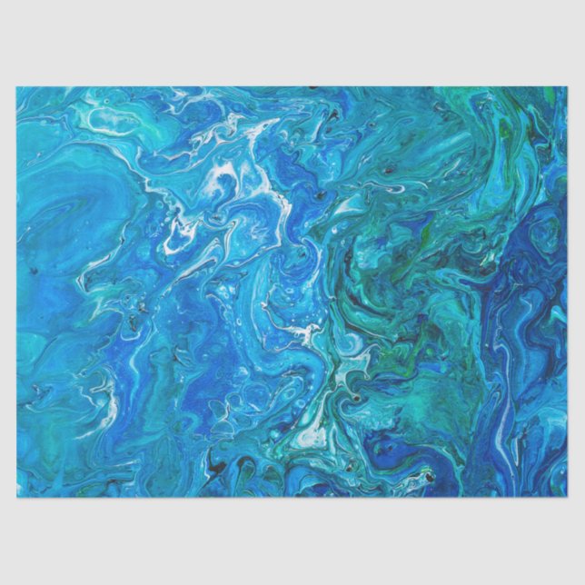Elegant Crazy Lace Agate 2 - Blue Aqua Tissue Paper (Front)