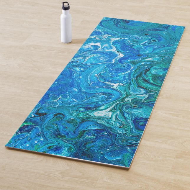 Elegant Crazy Lace Agate 2 - Blue Aqua Yoga Mat (In Situ)