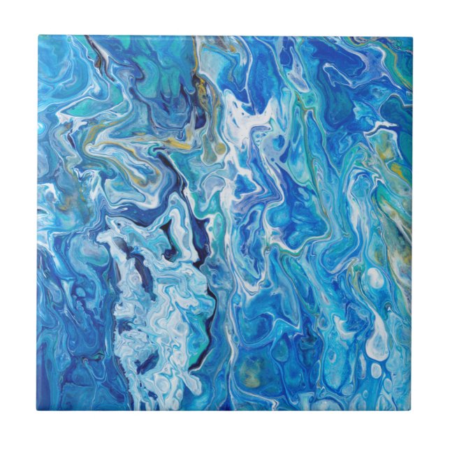 Elegant Crazy Lace Agate 6 - Ocean Blue Tile (Front)