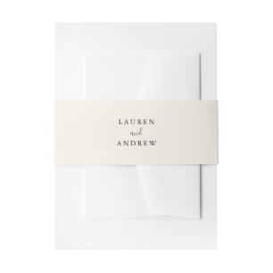 Elegant Cream and Black Wedding Invitation Belly Band